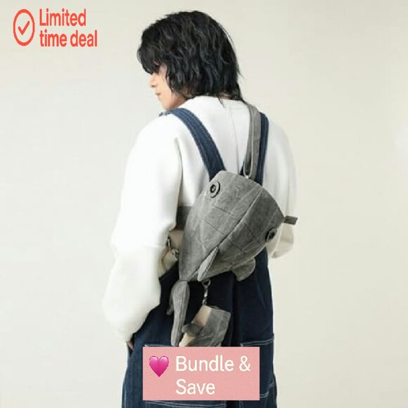 Whale Shark Ita Backpack With Pins, Adjustable Straps, Polyester, 15" Height - Picture 3 of 7